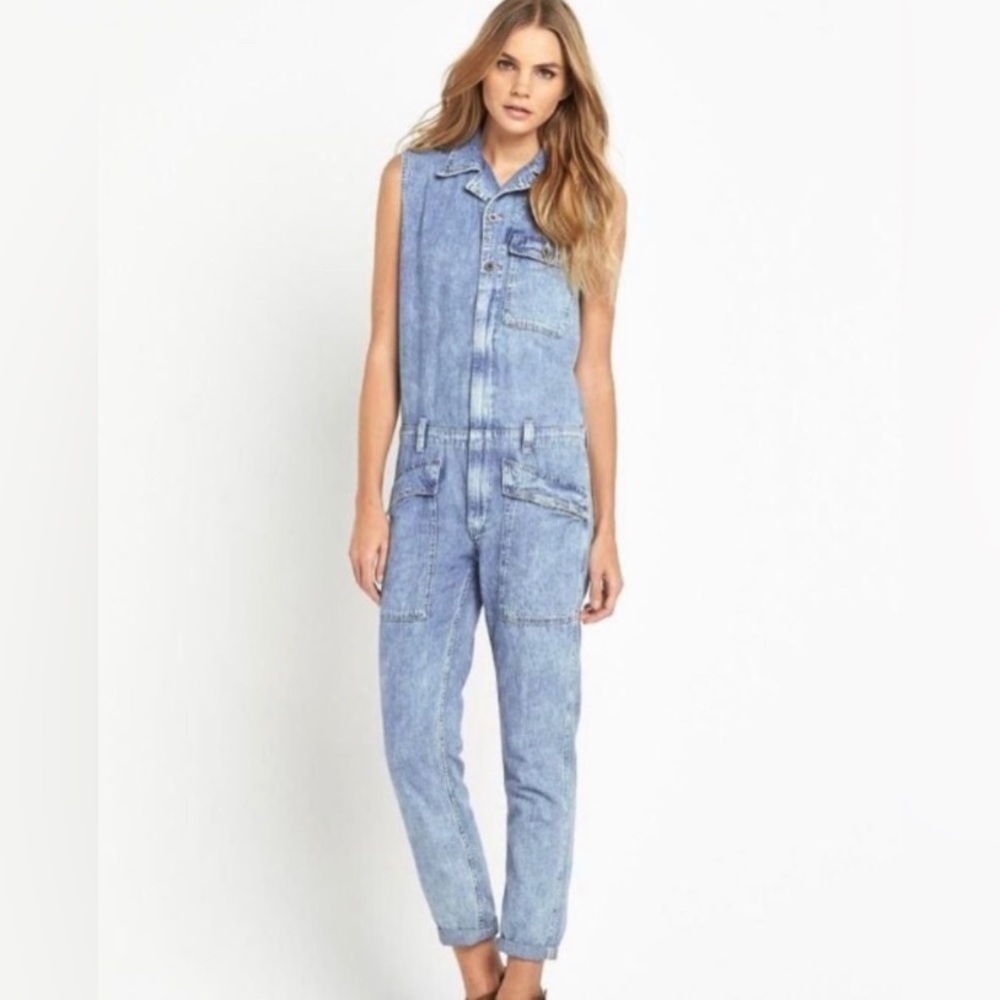 RALPH LAUREN Denim & Supply sleeveless denim jumpsuit